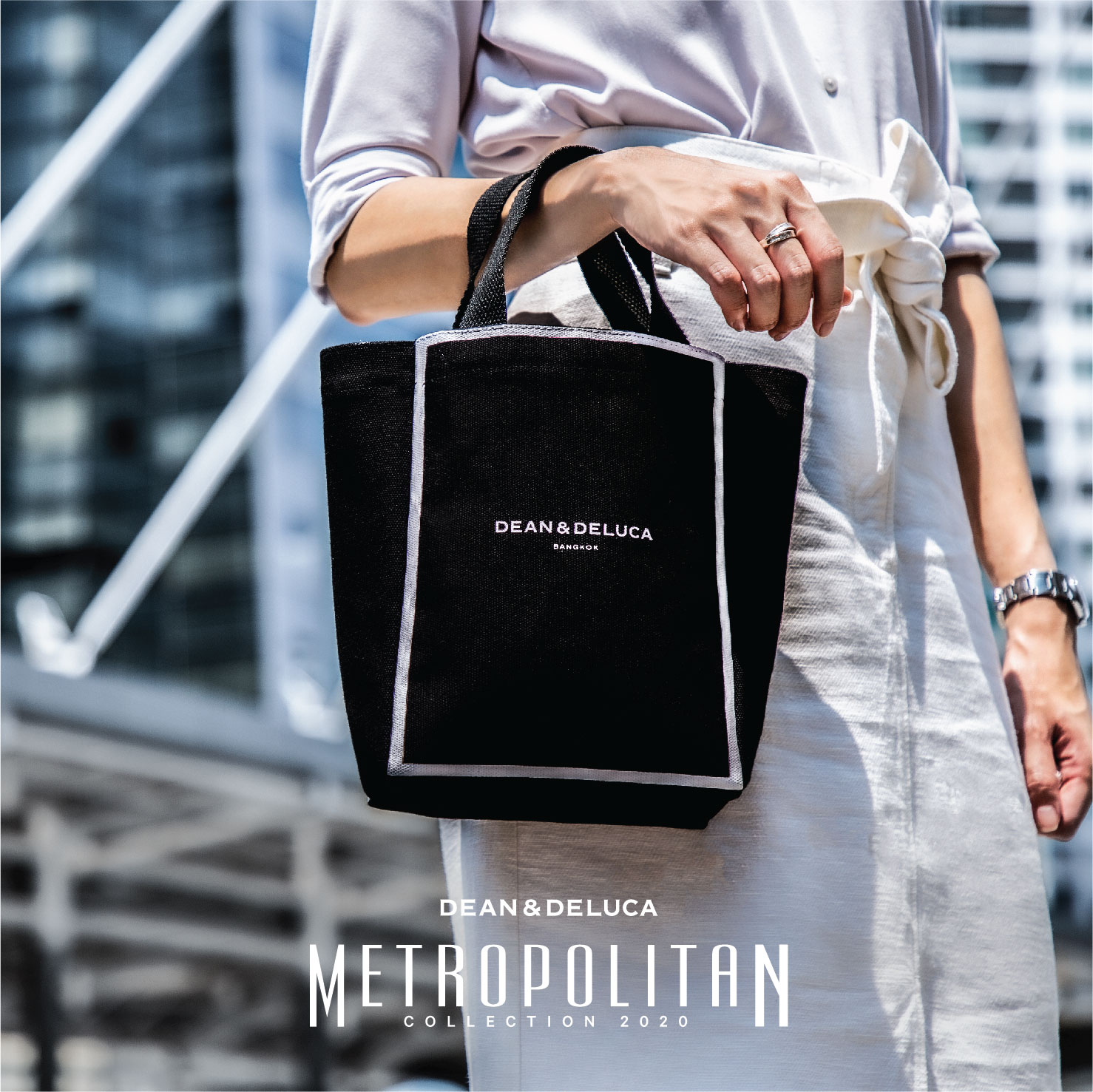 DEAN&DELUCA METROPOLITAN TOTE BAG XS - BLACK