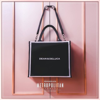 DEAN&DELUCA METROPOLITAN BLACK TOTE BAG SQUARE