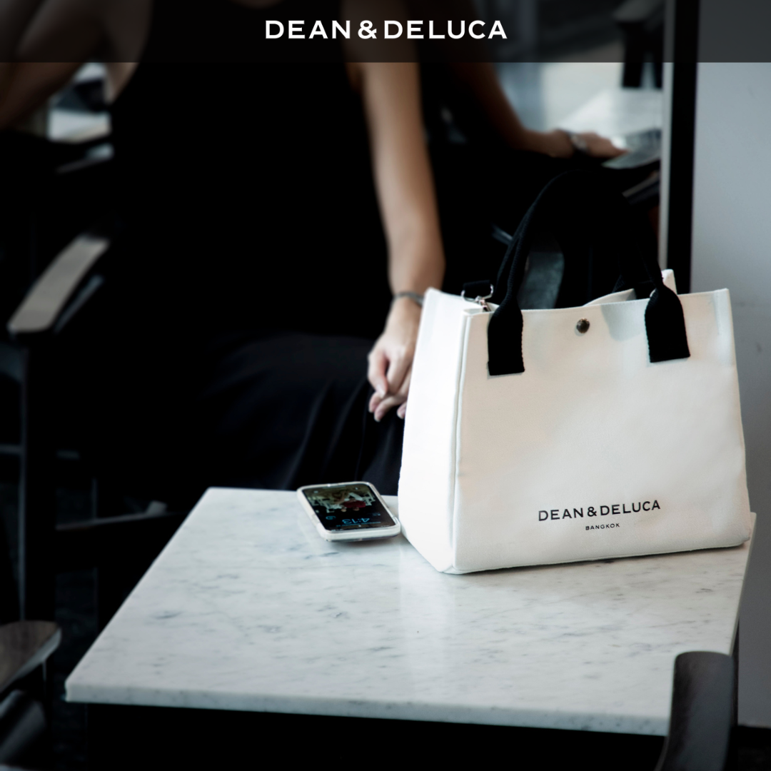 DEAN&DELUCA WHITE  BROOKLYN TOTE BAG SQUARE_WHITE