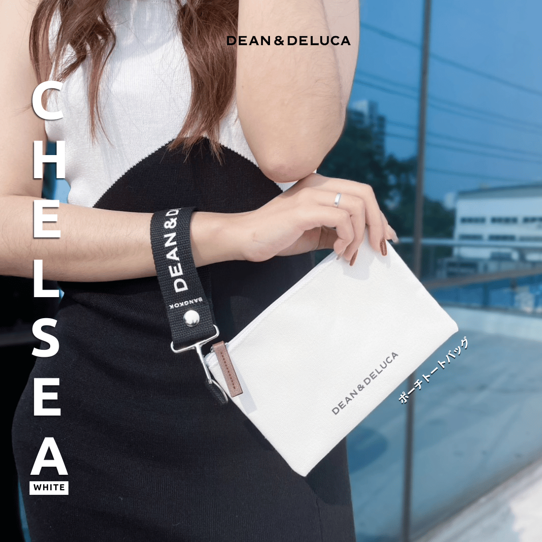 DEAN&DELUCA BANGKOK CHELSEA POUCH WHITE TOTE BAG