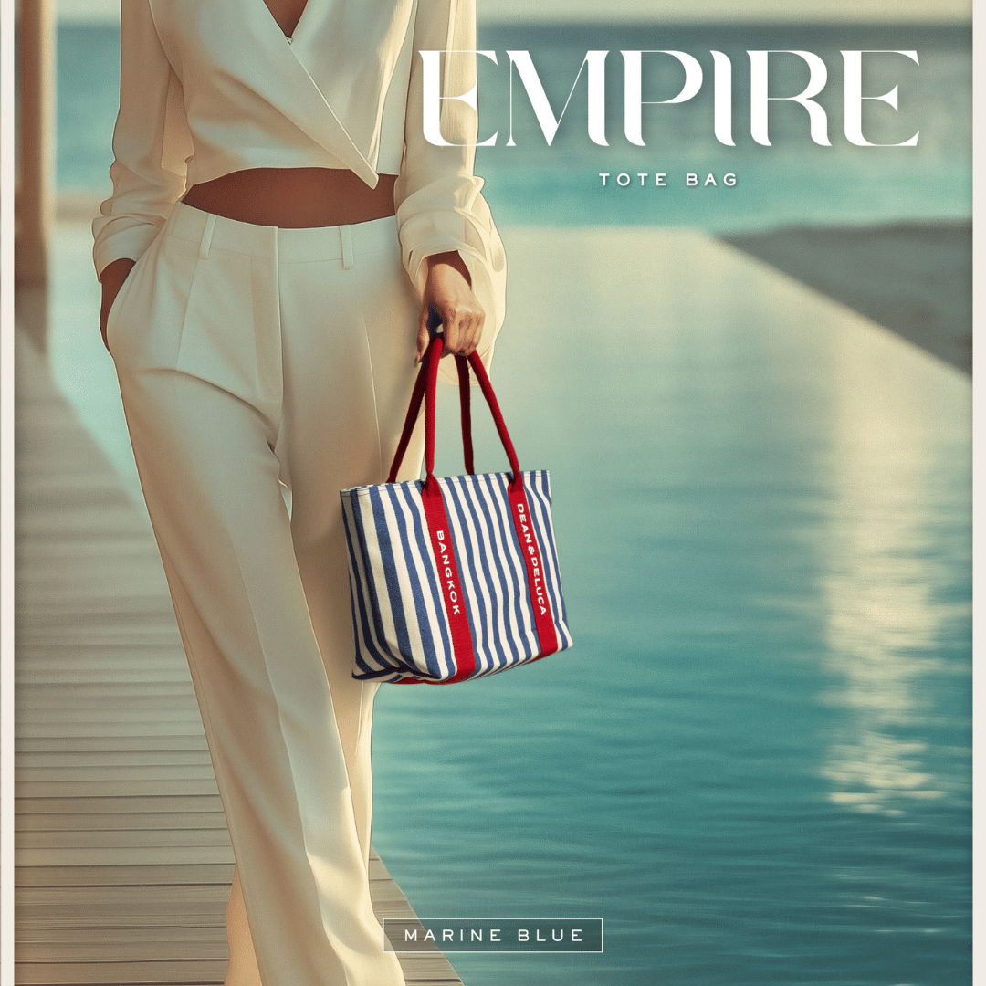 DEAN&DELUCA BANGKOK EMPIRE MARINE BLUE TOTE BAG