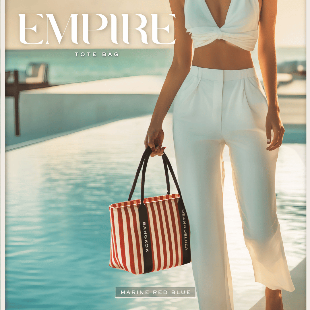 DEAN&DELUCA BANGKOK EMPIRE MARINE RED BLUE TOTE BAG
