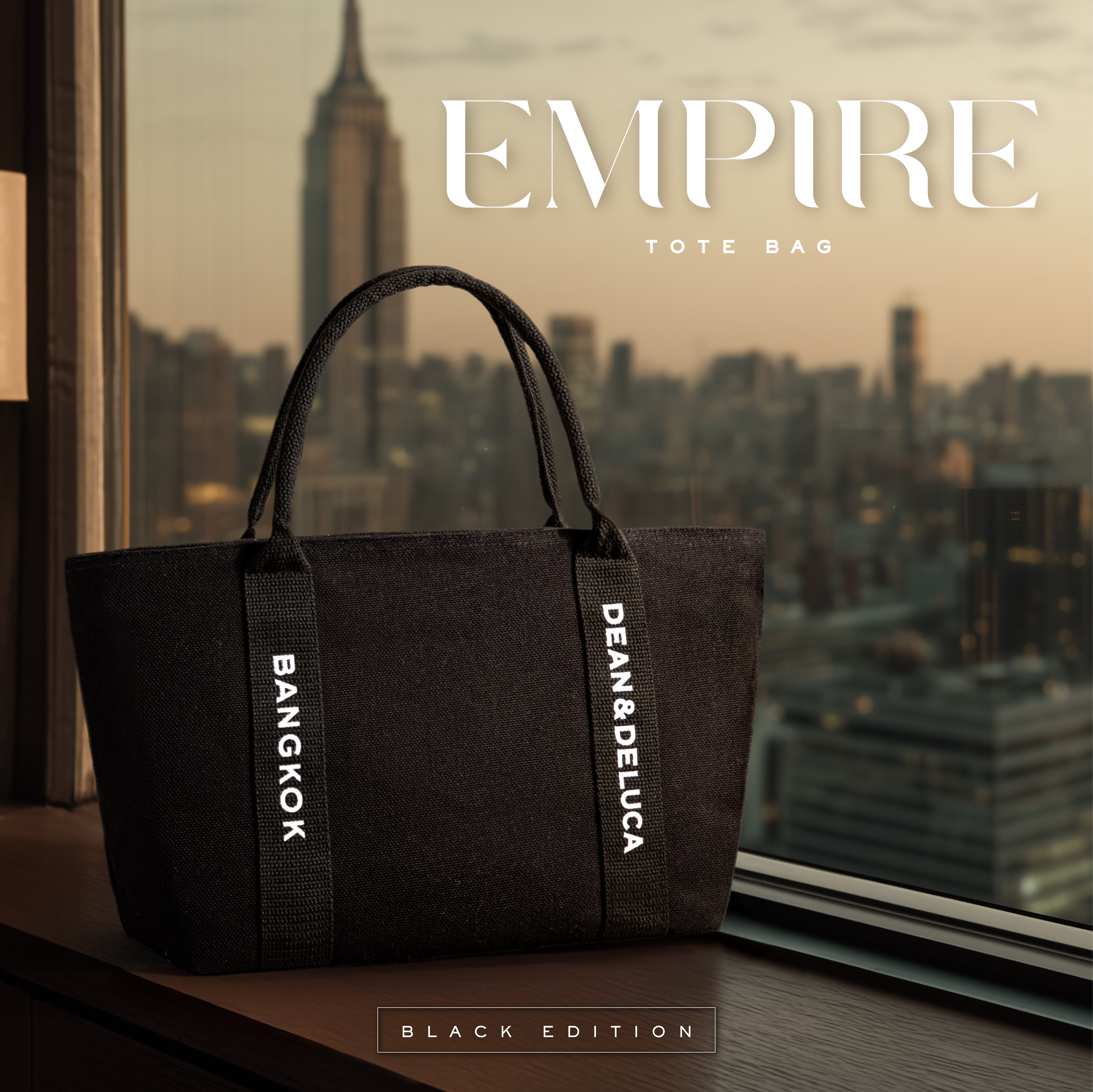 DEAN&DELUCA BANGKOK EMPIRE  BLACK TOTE BAG