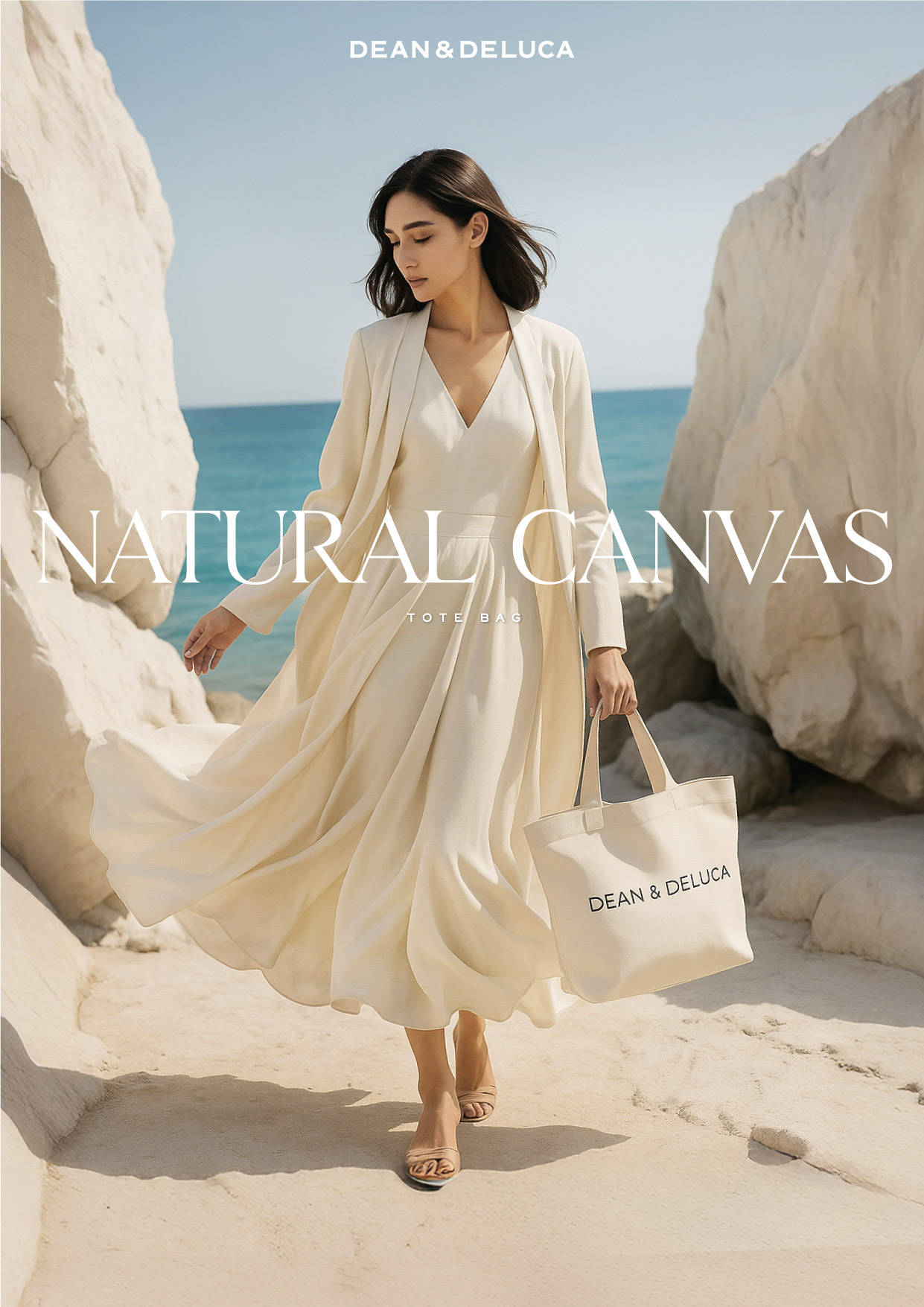 トートバッグ DEAN&DELUCA Bangkok \"MOCHA MOUSSE\" \"NATURAL CANVAS\" L DEAN&DELUCA Bangkok 