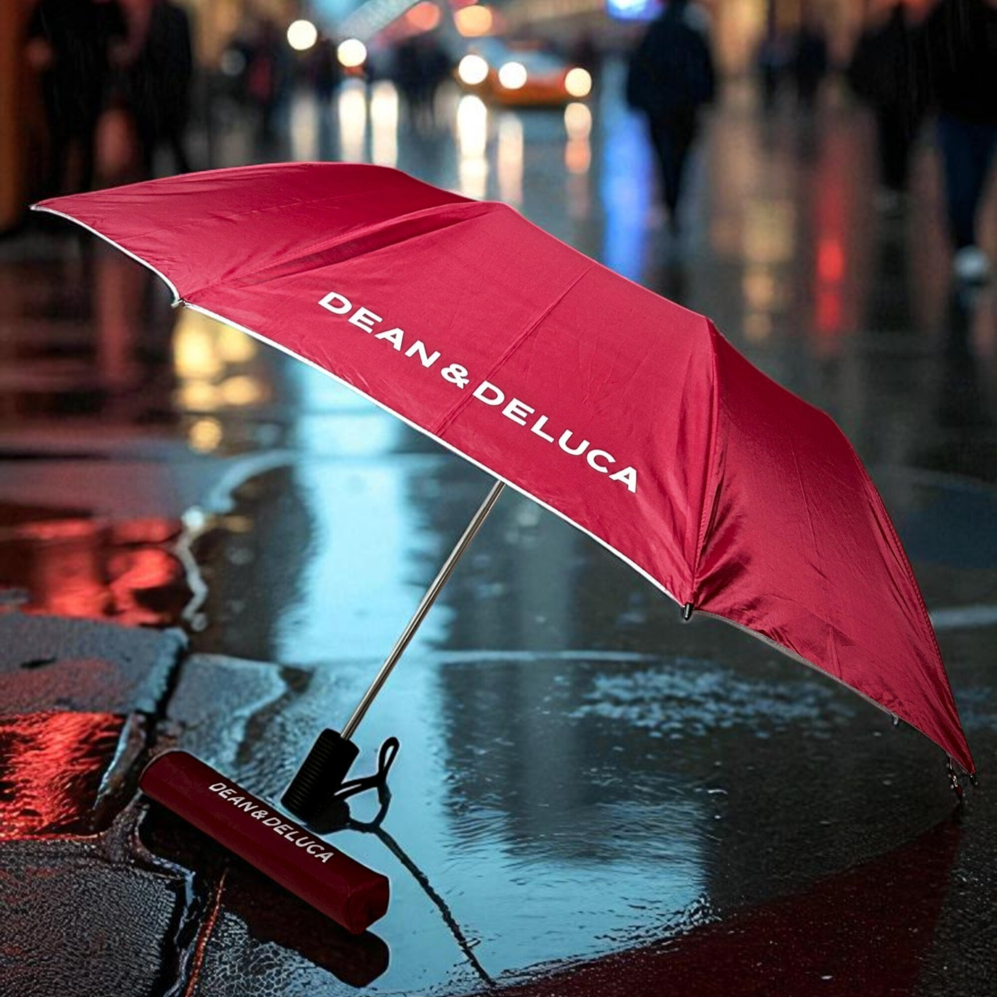 DEAN&DELUCA COMPACT/FOLD UMBRELLA MANUAL OPEN RED