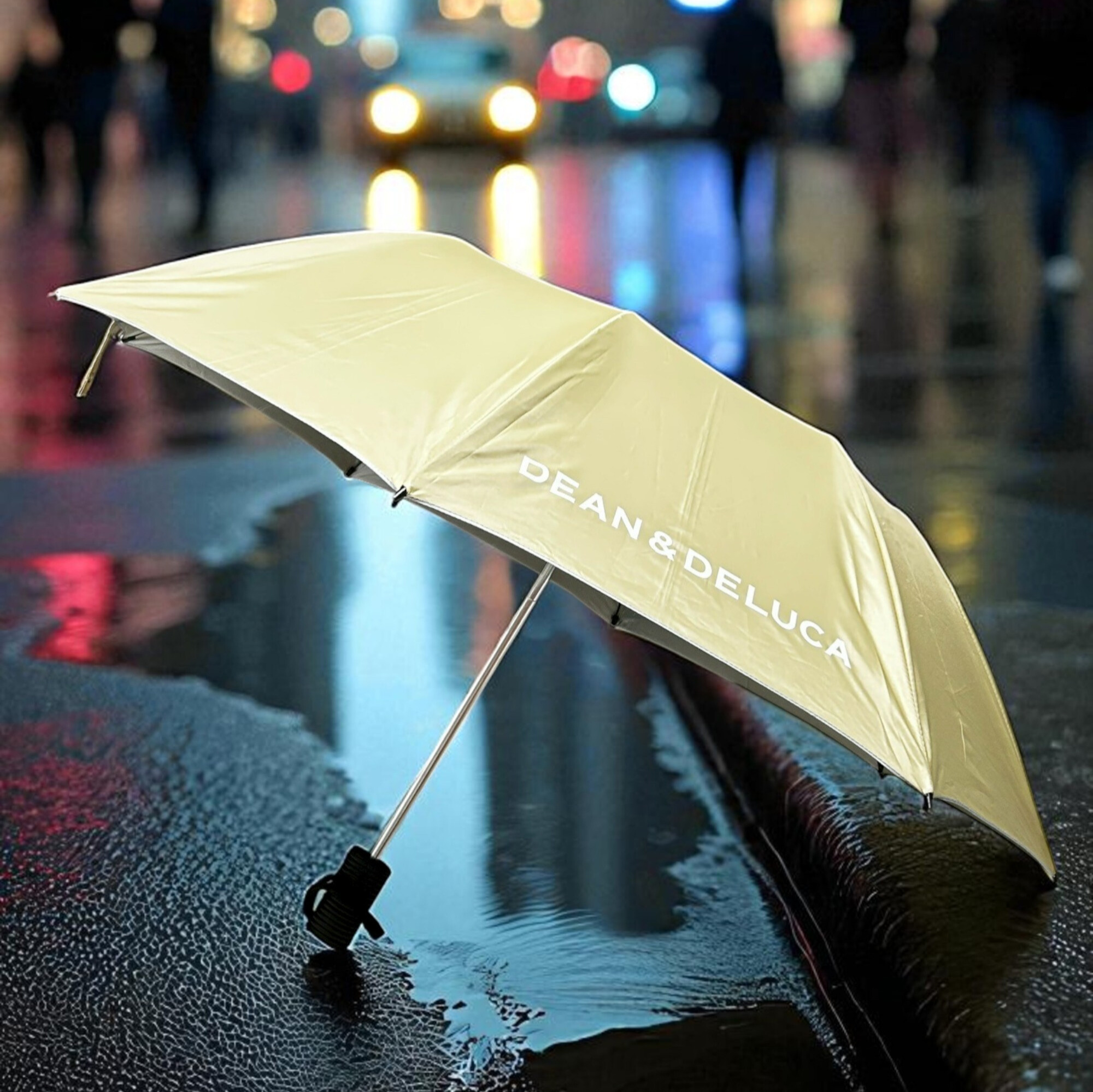 DEAN&DELUCA COMPACT/FOLD UMBRELLA MANUAL OPEN BEIGE