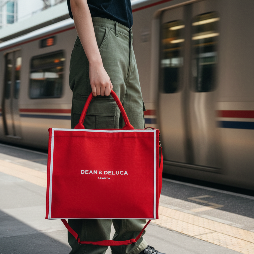 DEAN&DELUCA METTROPOLITAN RED TOTE BAG