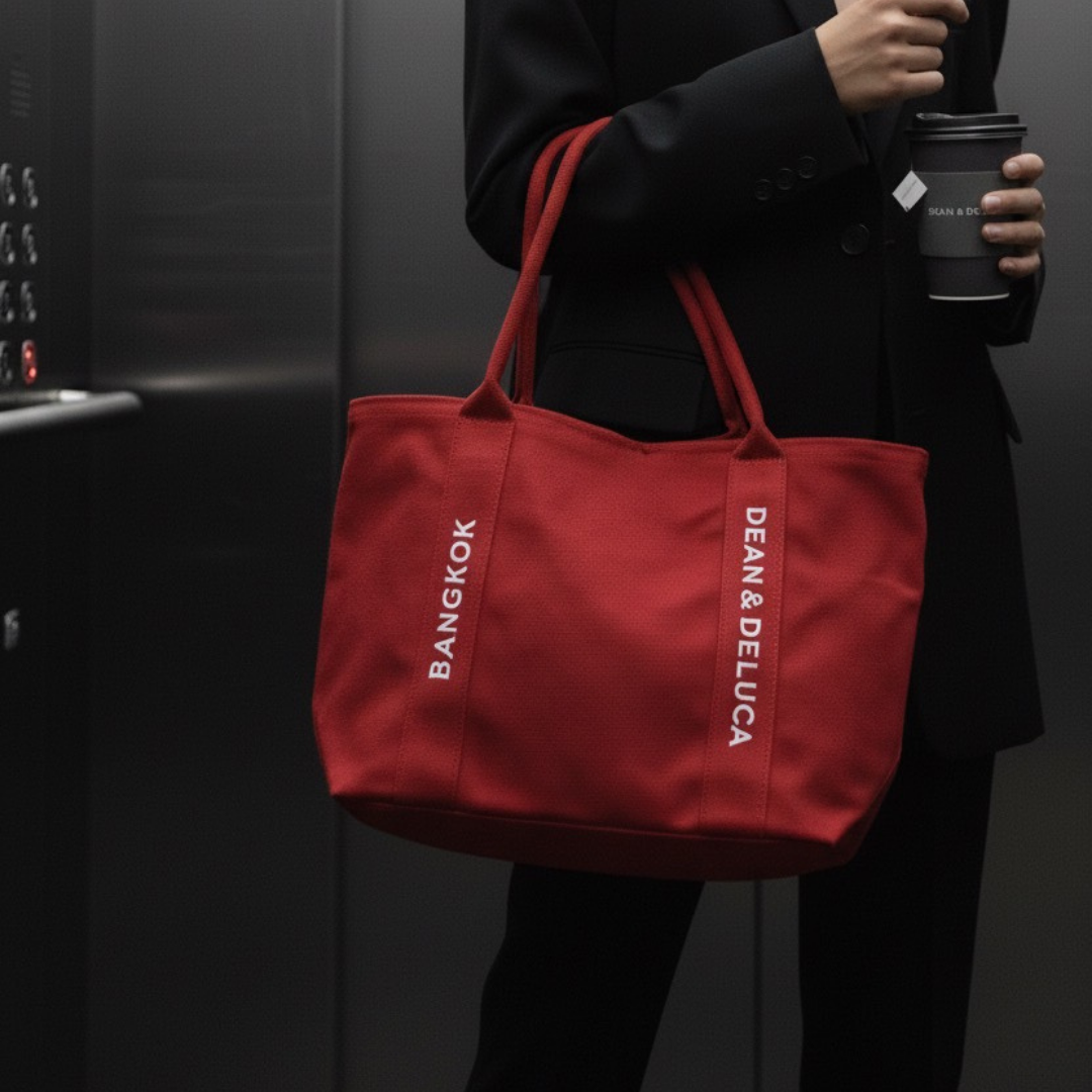 DEAN & DELUCA BANGKOK  EMPIRE RED TOTE BAG