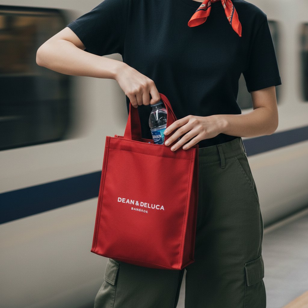 DEAN&DELUCA  BANGKOK THERMAL RED TOTE BAG