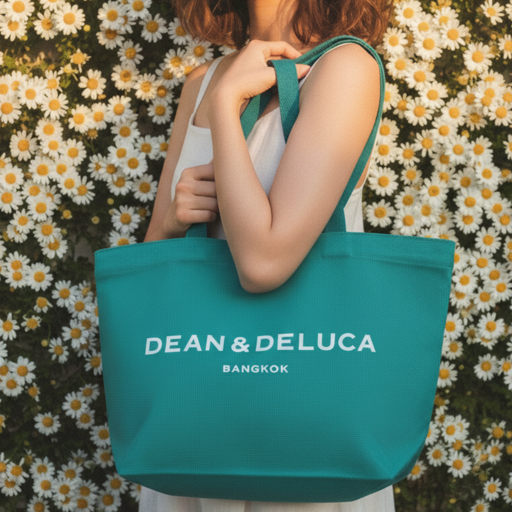 DEAN&DELUCA BANGKOK TEAL TOTE BAG XL