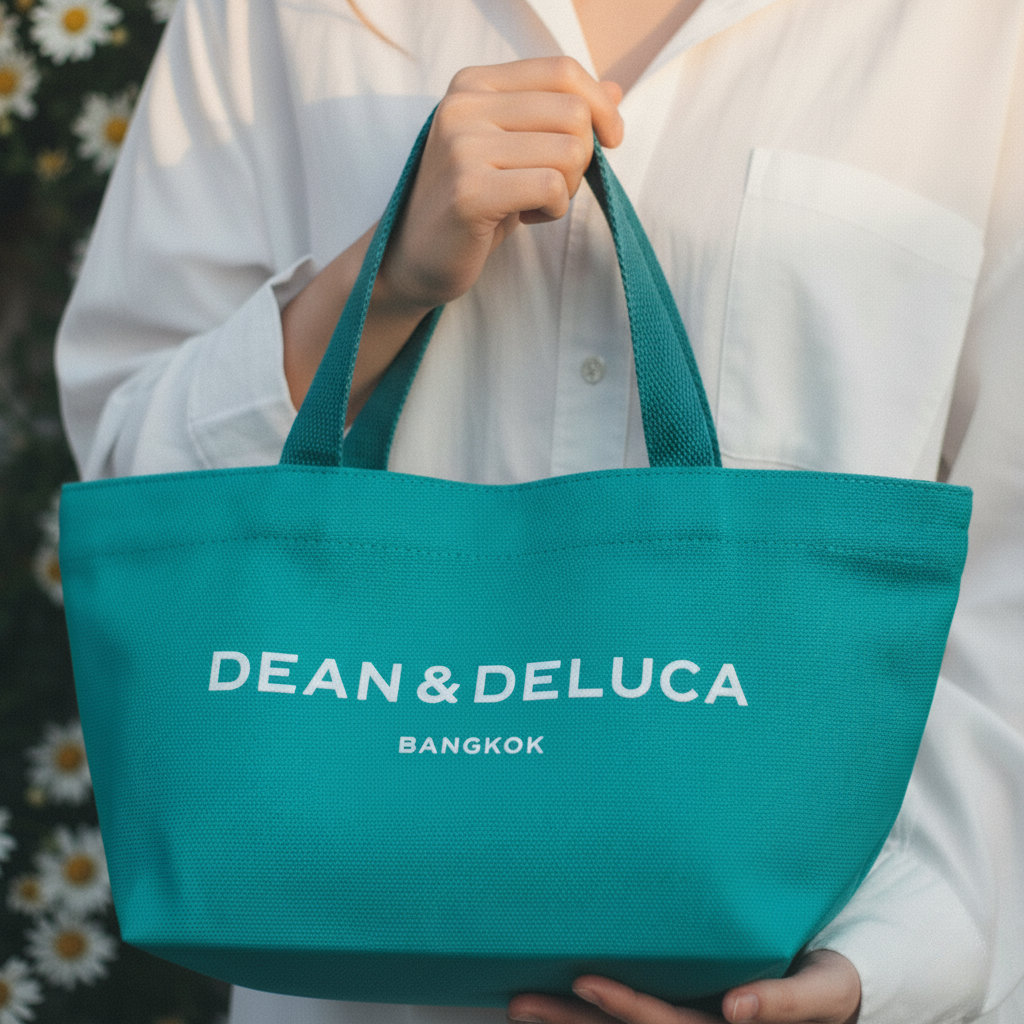 DEAN&DELUCA BANGKOK TEAL TOTE BAG S