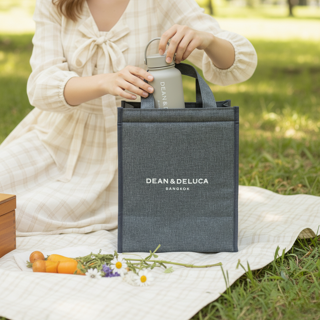 DEAN&DELUCA BANGKOK THERMAL GREY TOTE BAG S เก็บความเย็นสีเทา