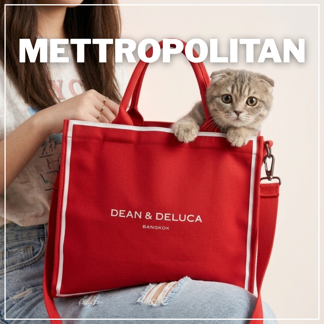 DEAN&DELUCA METTROPOLITAN RED TOTE BAG