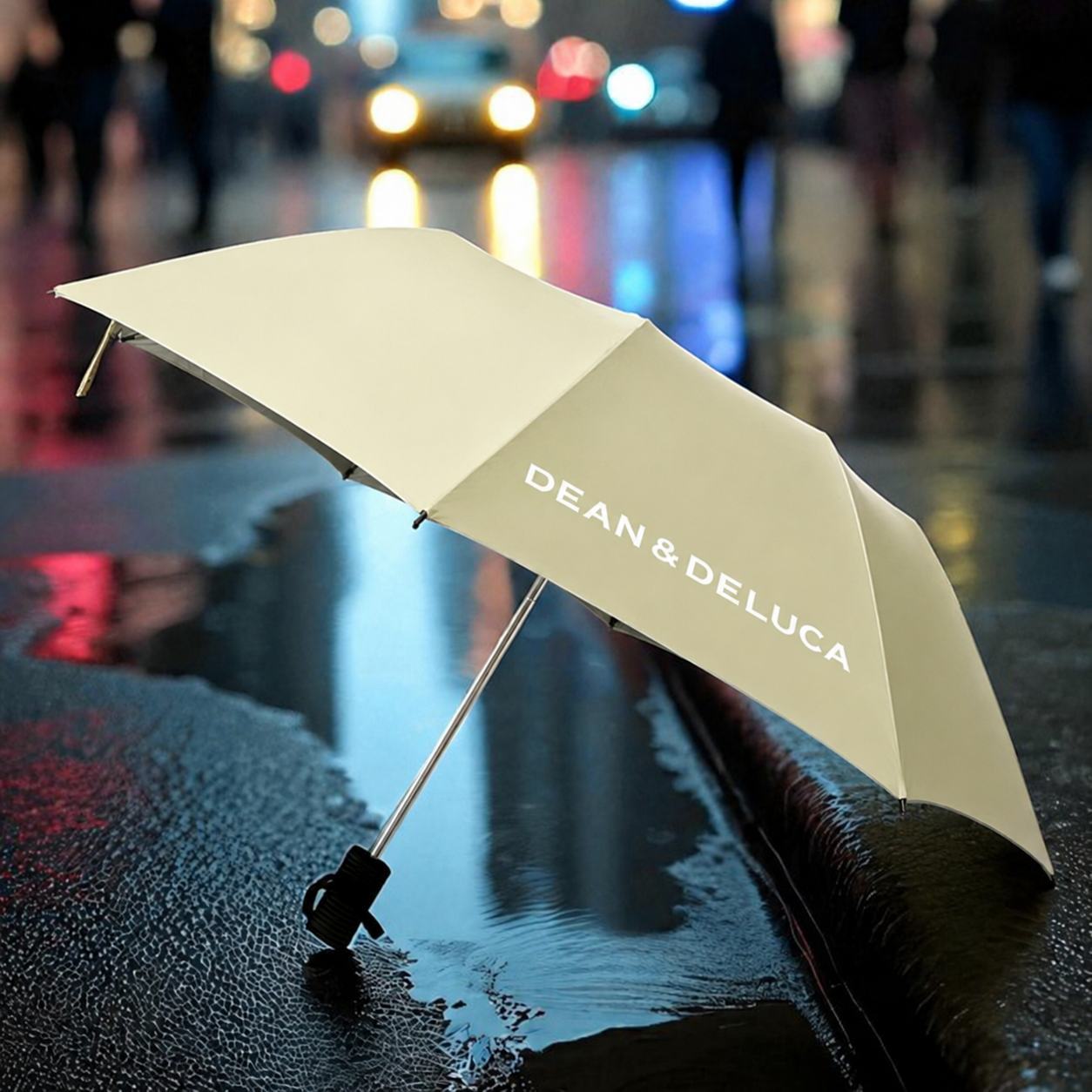 DEAN&DELUCA COMPACT/FOLD UMBRELLA MANUAL OPEN BEIGE
