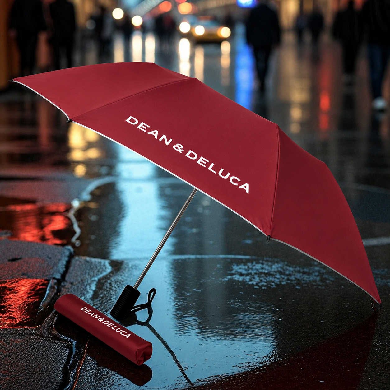 DEAN&DELUCA COMPACT/FOLD UMBRELLA MANUAL OPEN RED